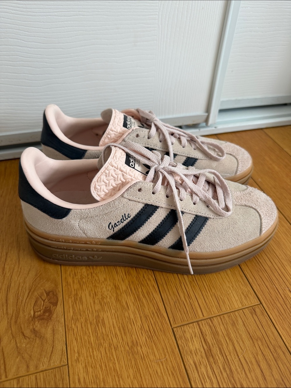 adidas Gazelle Bold “Wonder Quarts” Suede Sneakers in Light Pink